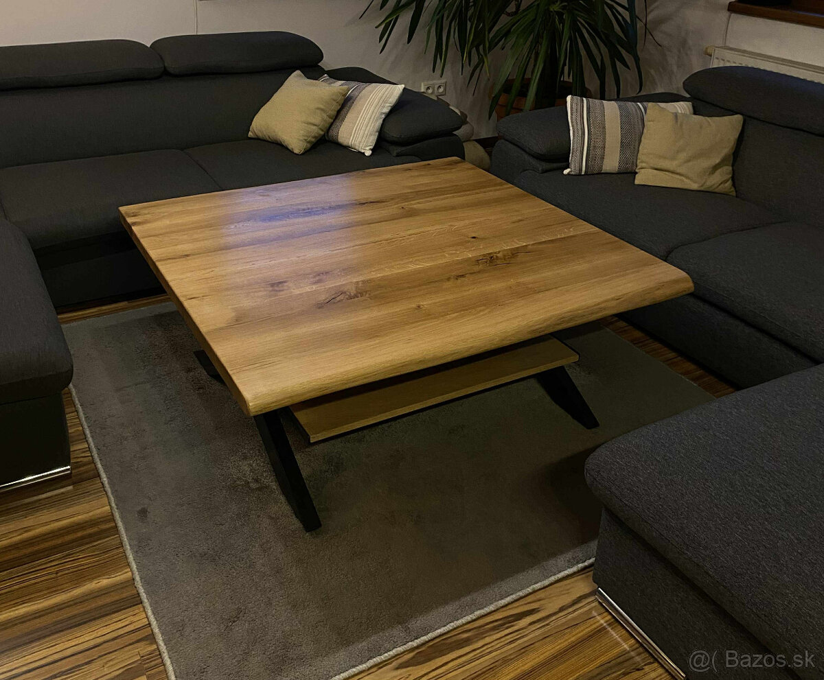 Konferenčný stolík na mieru 120 cm x 120cm- kovová podnož - 2