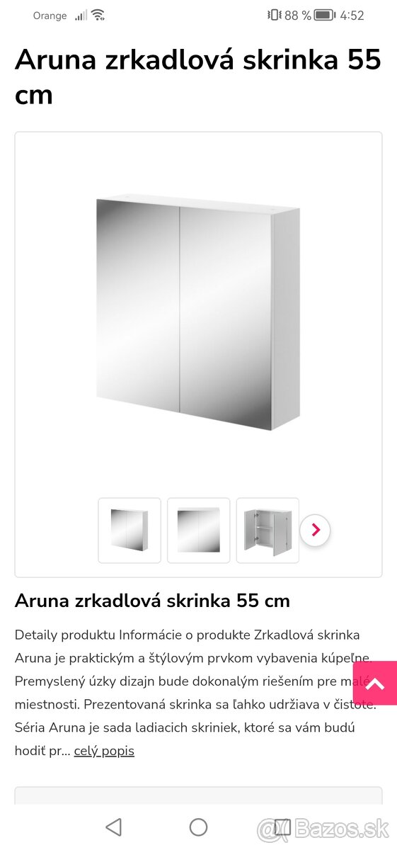 Umývadlo, skrinka pod umývadlo, zrkadlo. - 2