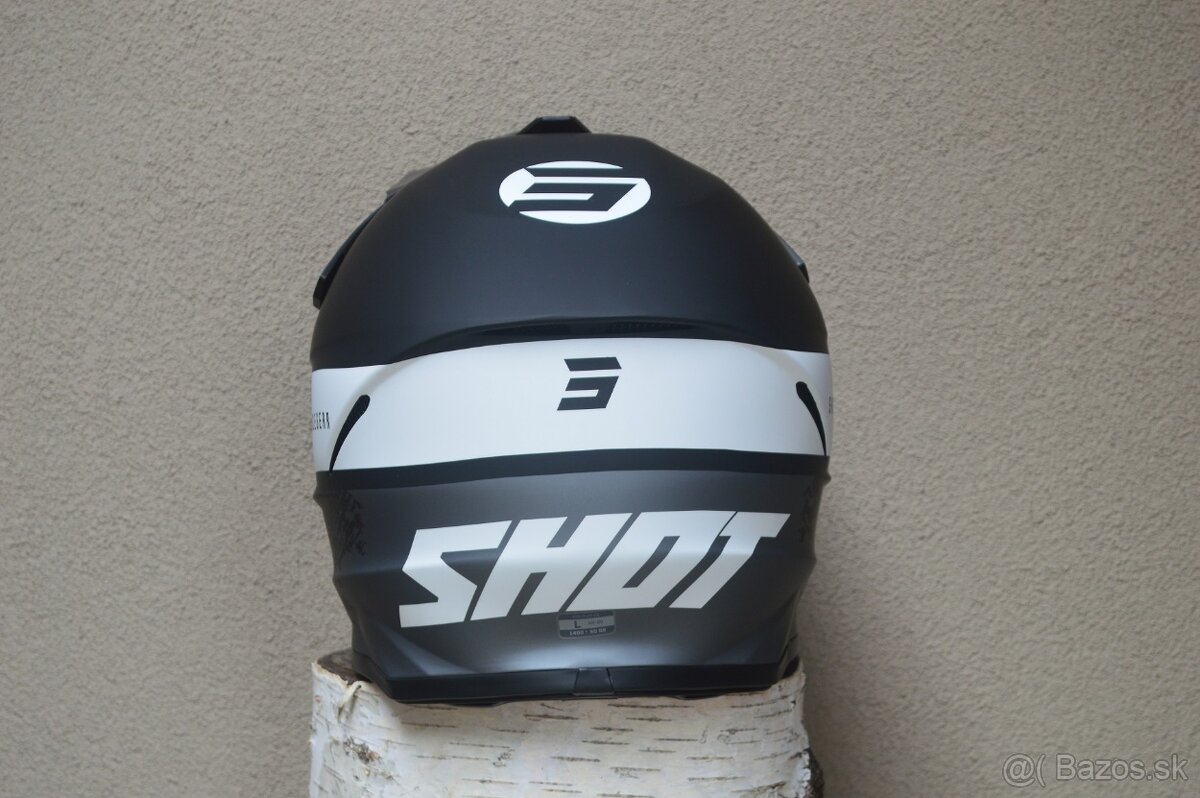 prilba helma okuliare čierno sivá mat shot - 2