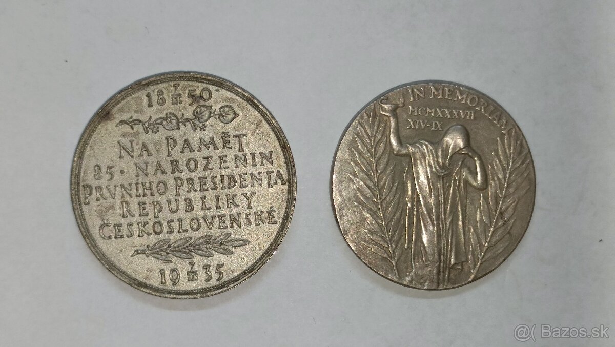 Strieborne medaile T.G.Masaryk - 2