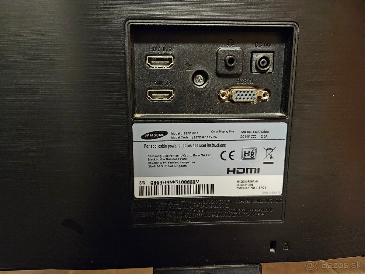 Predám 27" Samsung S27D590P - 2