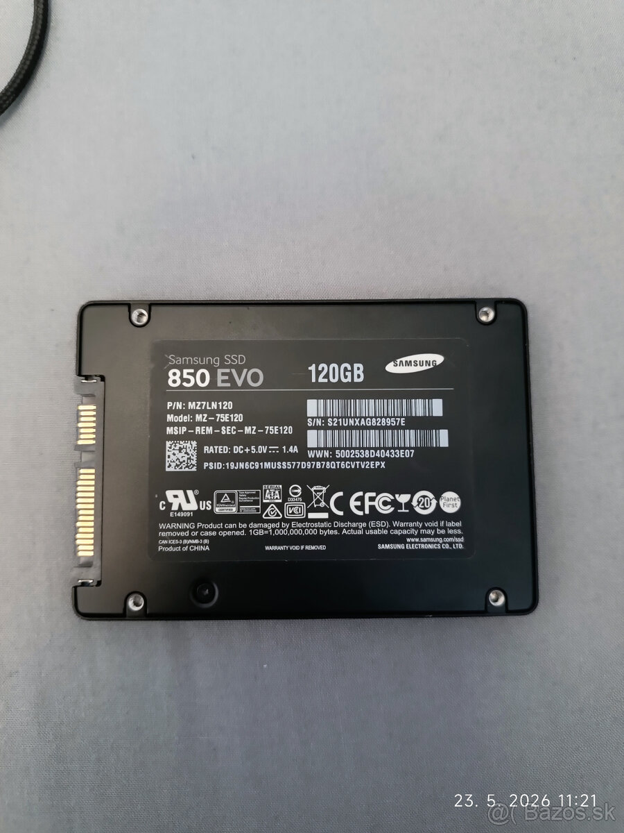 Predám SSD 120GB Disk 2.5" Samsung 850 EVO - 2
