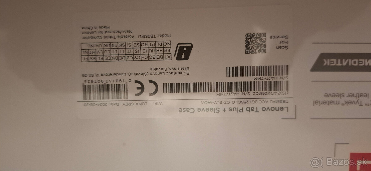 Predam novy, nepouzity tablet Lenovo TAB Plus 11,5 Luna Grey - 2