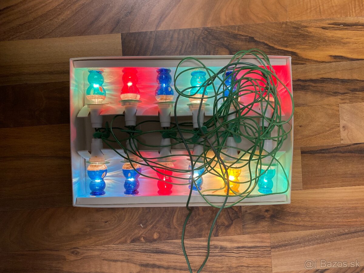 RETRO vianočné svetielka SNEHULIAK - 2