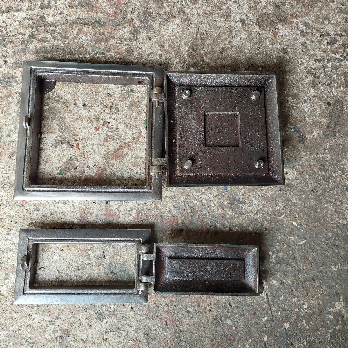 Liatinové dvierka na pec sada 1 - 2