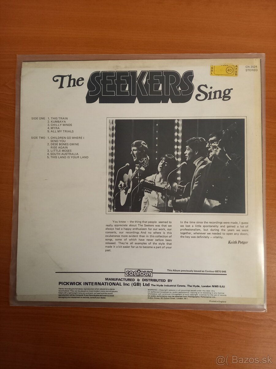 Predám LP The Seekers-sing best of - 2