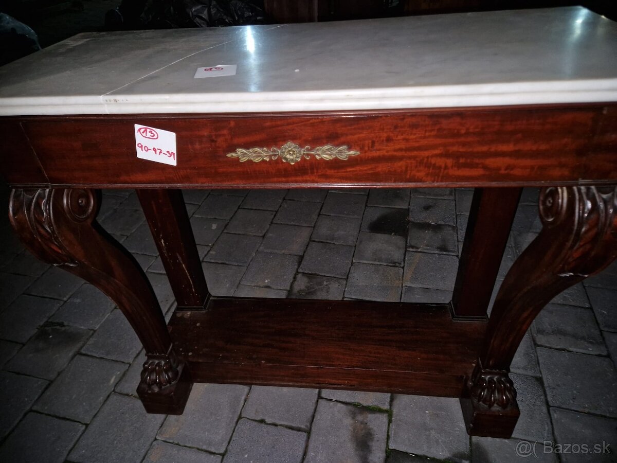 13 - Predám elegantný stolík s mramorovou doskou - 2