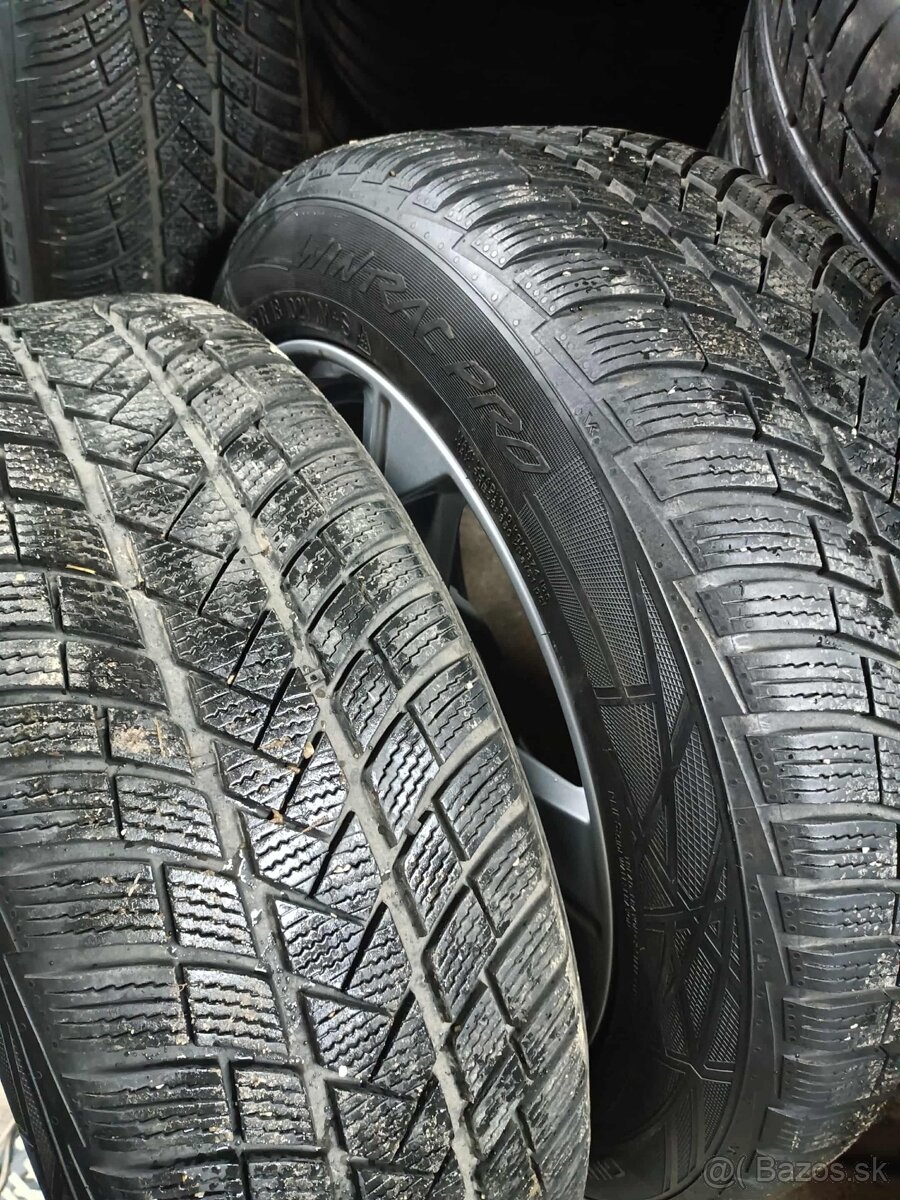 ❄️zimné 4ks alu disky orig. Audi 5x112 R18 pneu 225/55 7mm - 2