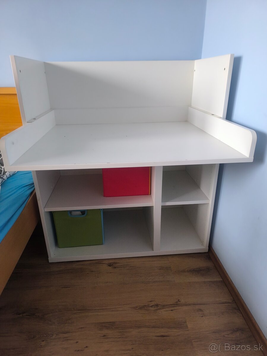 SMÅSTAD Prebaľovací stôl/lavice, biela - 2