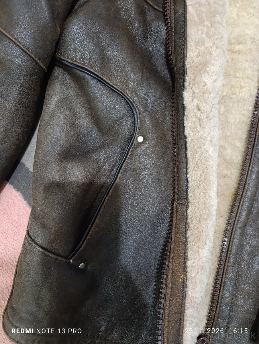 Pánsky kabát z brúsenej kože - 2