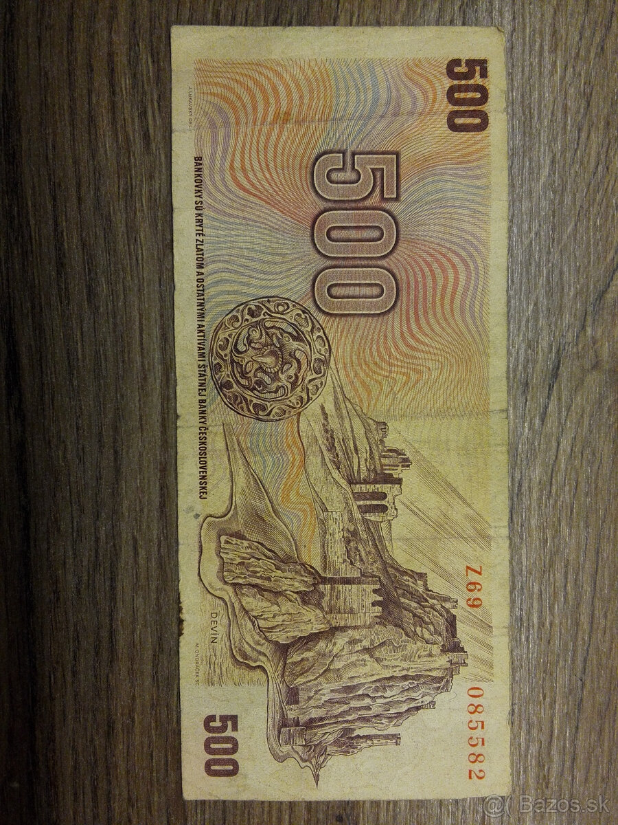 Predám ČS bankovky 500 kčs, viac kusov. - 2