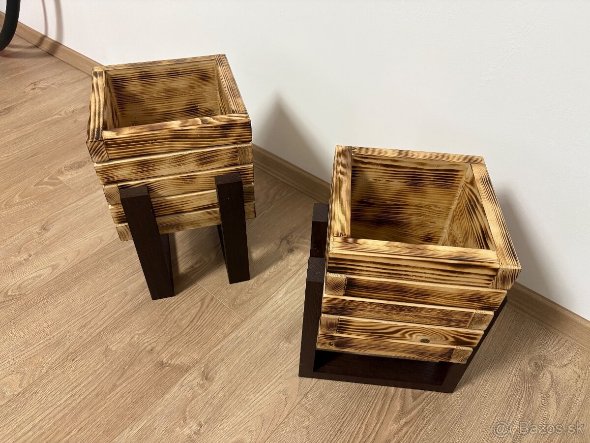 Drevene kvetinace - 2