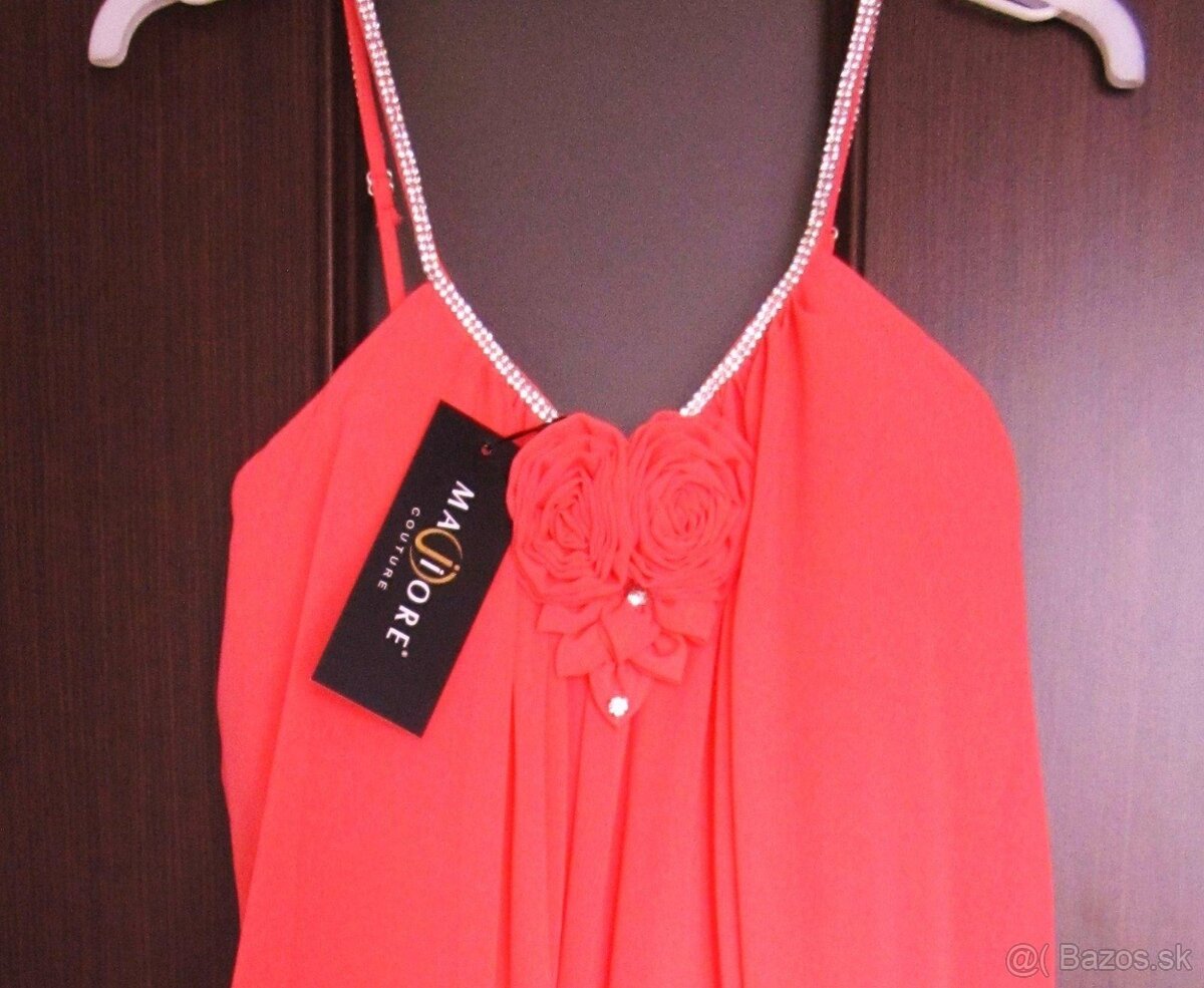 spolocenske saty - koralova farba - 2