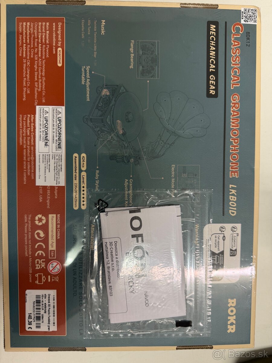 Robotime gramofon skladacka - 2