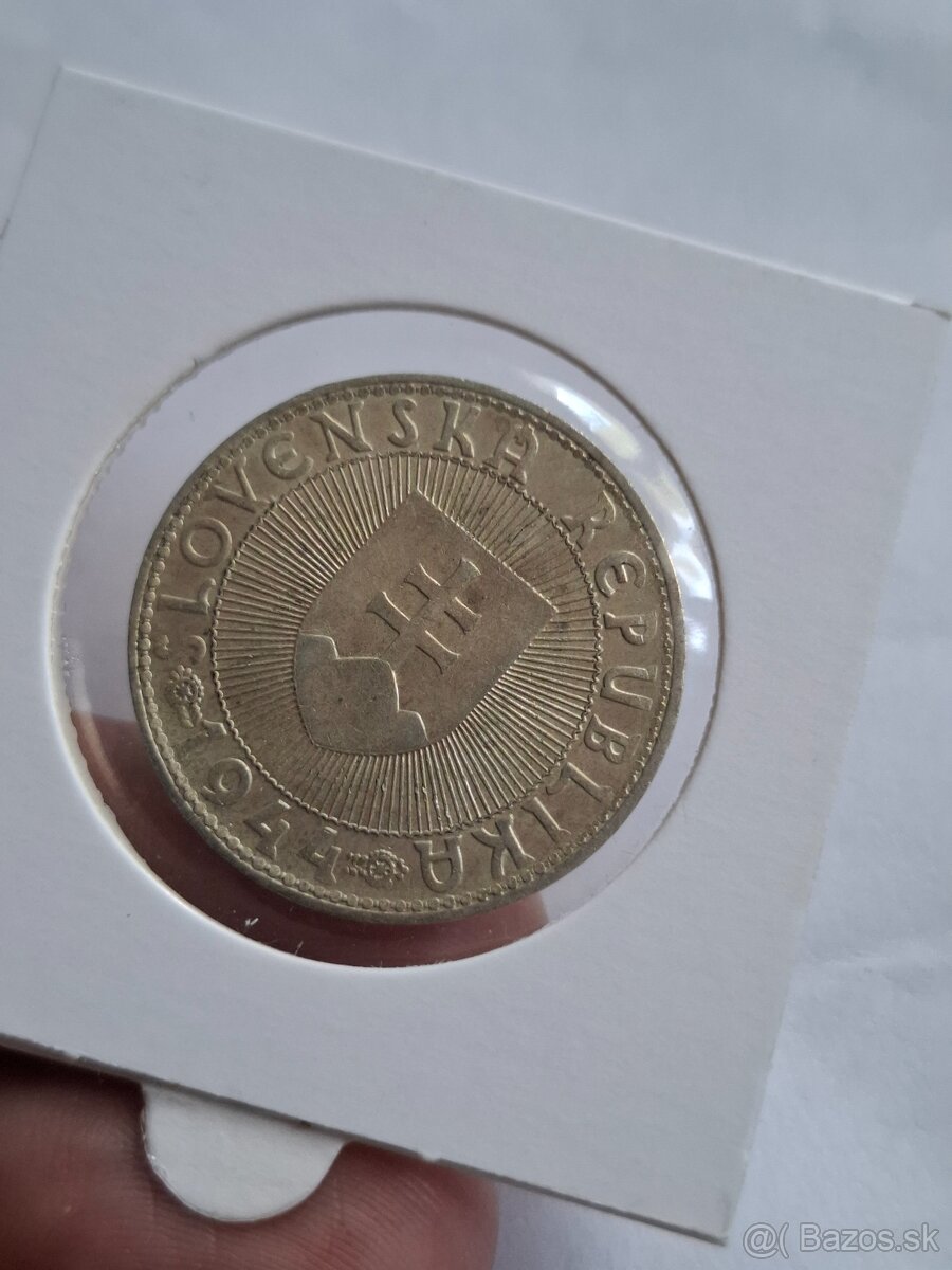 Strieborná minca 1 Slovenský štát - 2