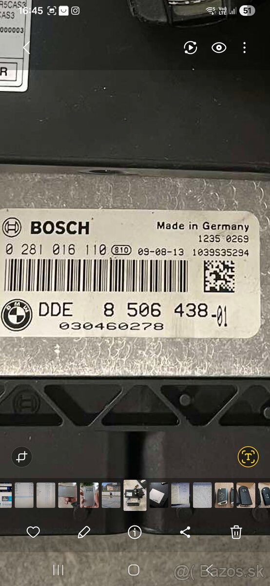 Bmw set riadiaca jednotka motora + CAS + kluc - 2