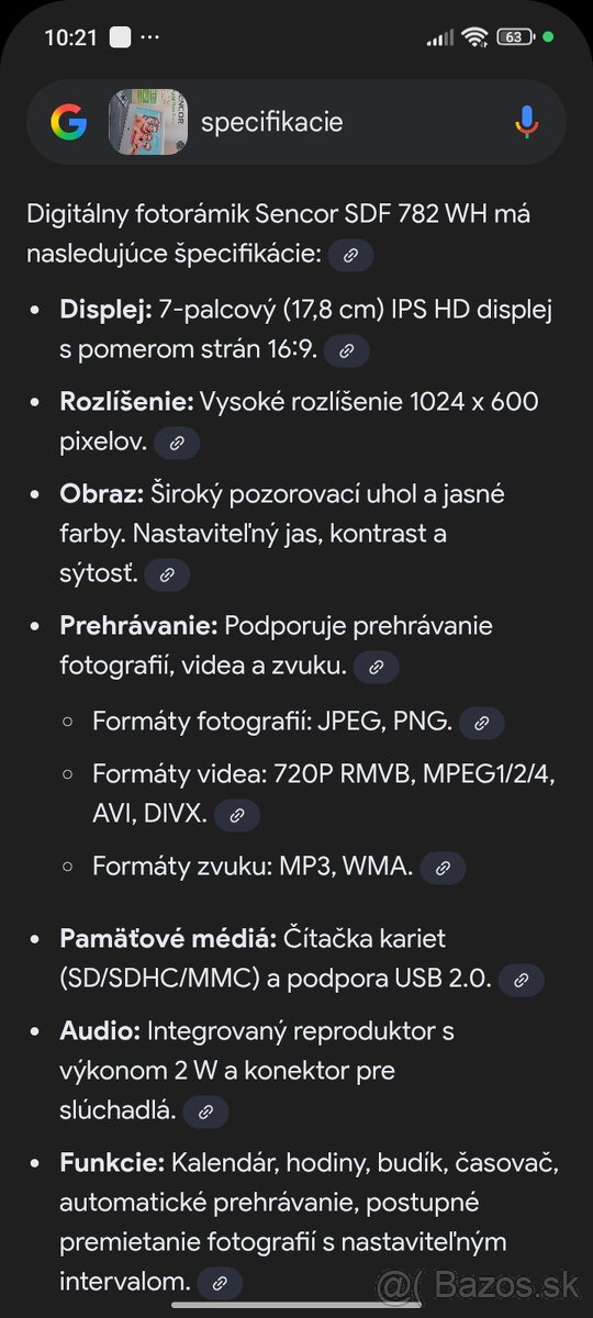 Predám fotorámik 7 " - 2