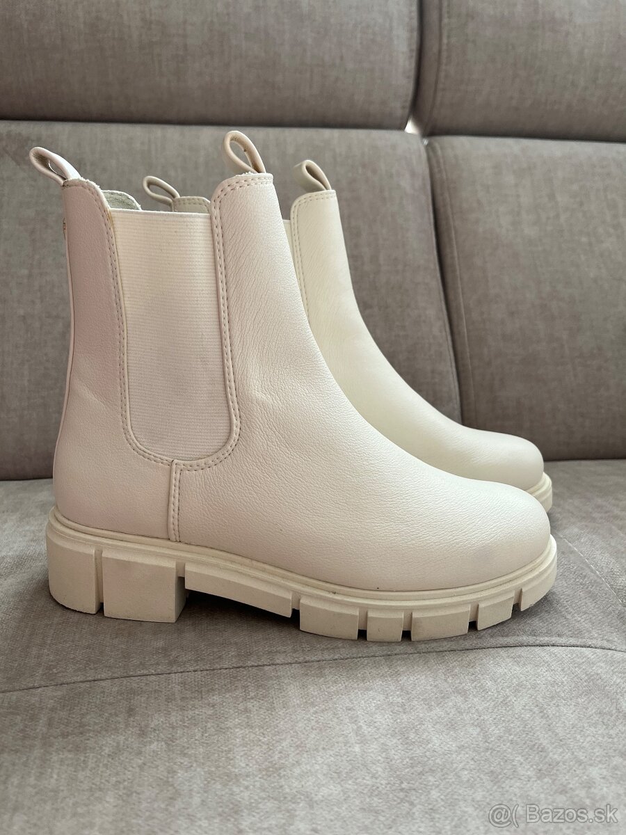 Dámske topánky Marco Tozzi, veľkosť 37, farba krémová/béžová - 2