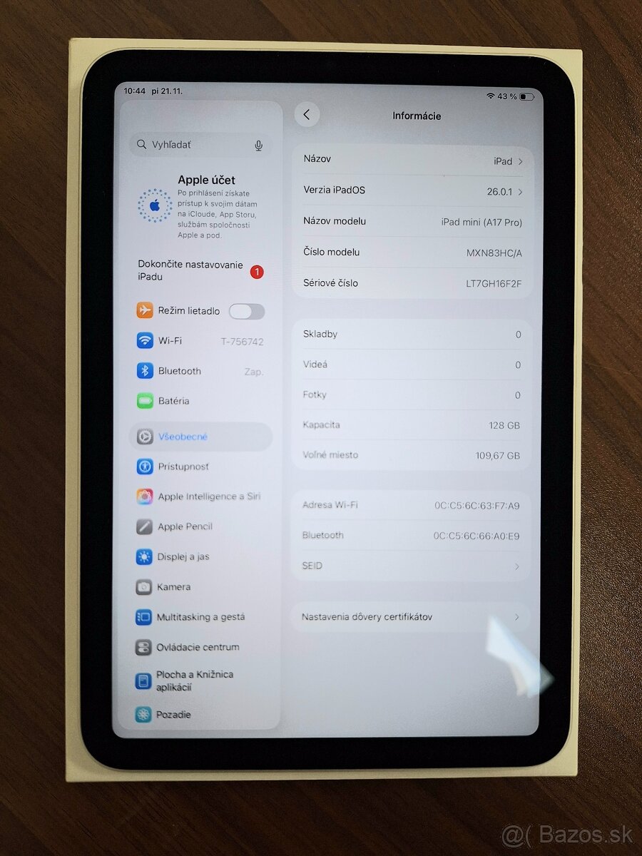 Apple iPad mini (A17 Pro) 128GB, záruka do 10/2027 - 2