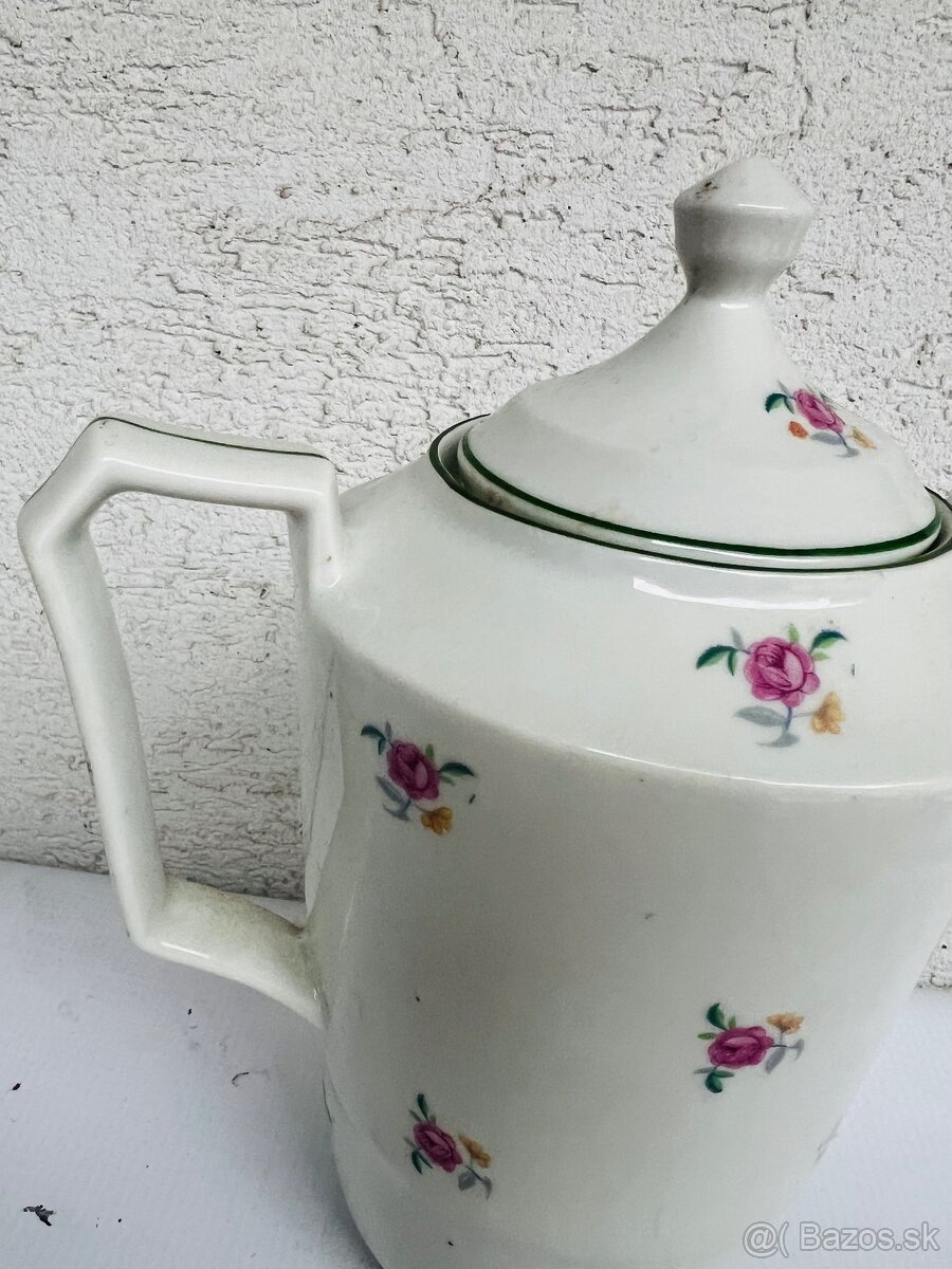 Cajnik kvetovany kvety zelena linka farebna - 2