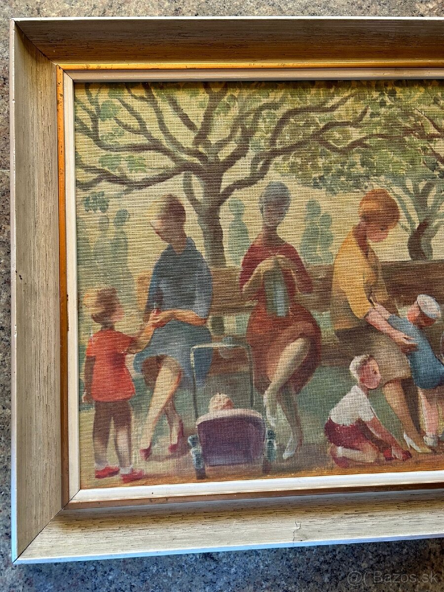 Retro obraz Na jarnom slnku, makramé... - 2