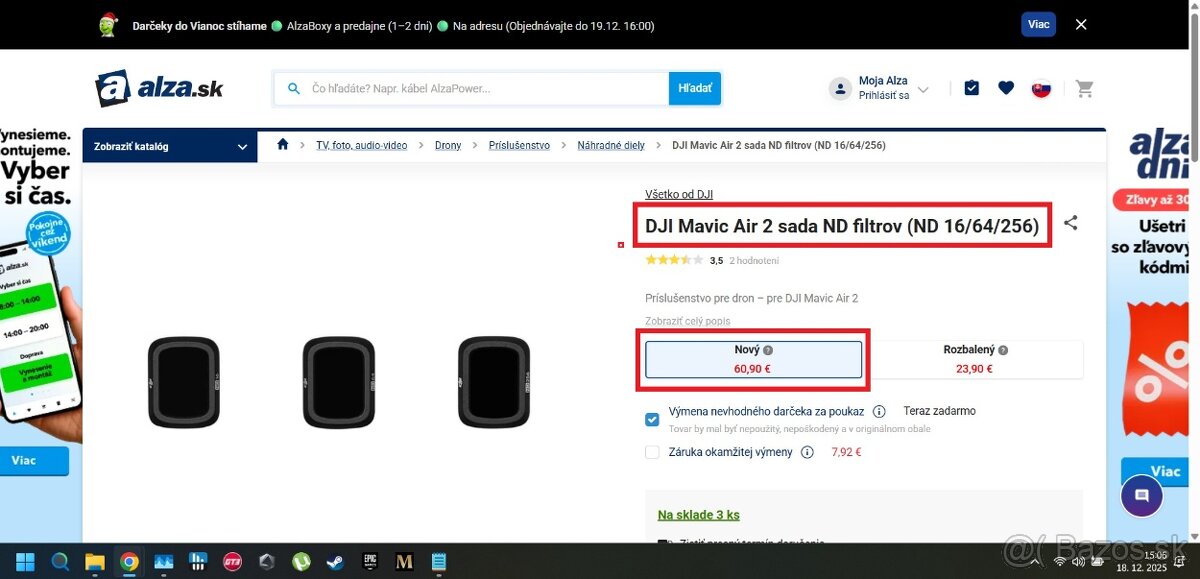 DJI Mavic Air 2 sada ND filtrov (ND 16/64/256) - 2