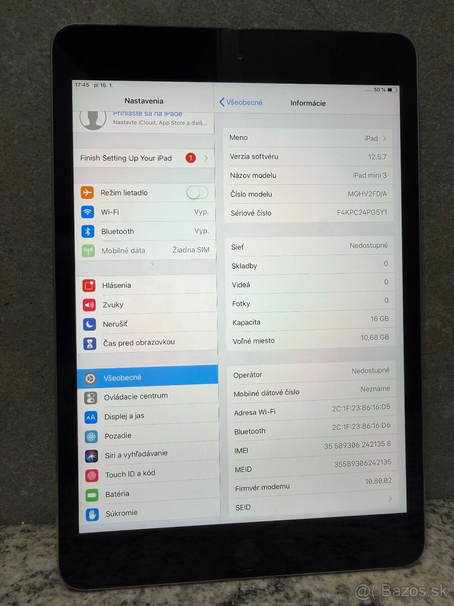 Predám Apple iPad Mini 3.Gen 16gb Wifi+Cellular - 2