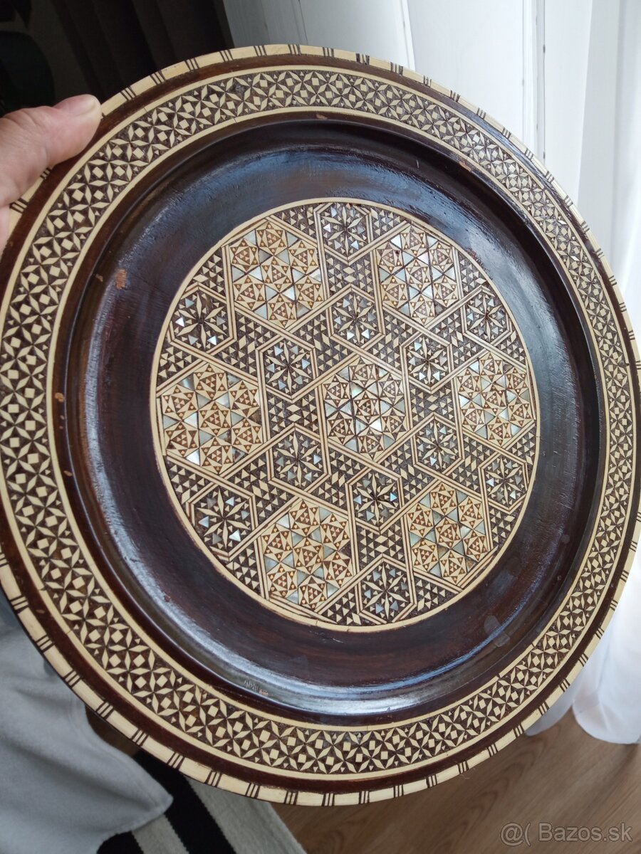 Drevený arabský tanier, boho, etno - 2
