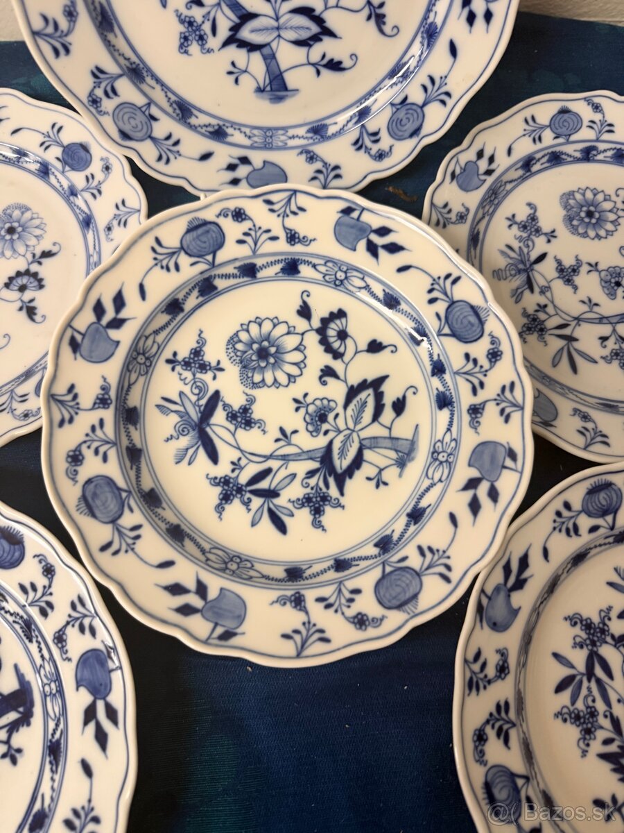 Starozitne dezertne taniere Meissen original cibulak - 2