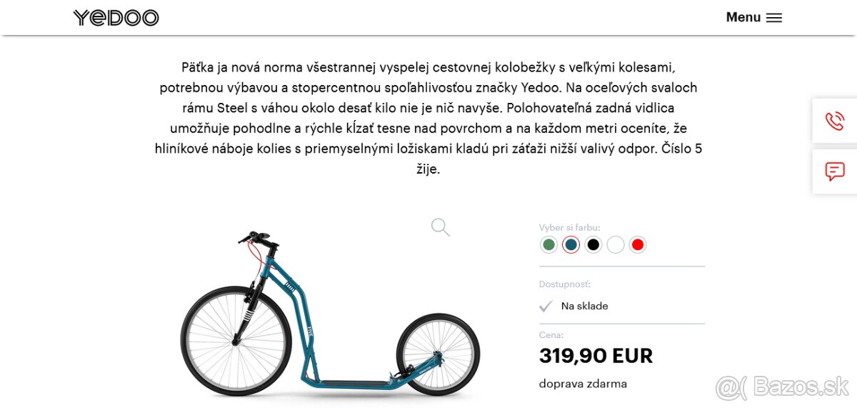 YEDOO 26"/20" - super kolobezka pre dospelych - 2