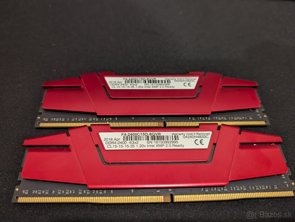 8GB Kit G.Skill Ripjaws V Red DDR4 2400MHz CL15 - 2