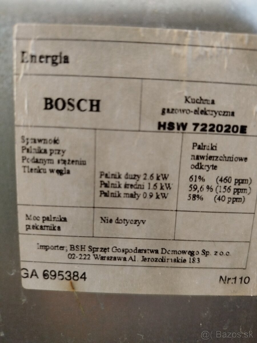 Sporák Bosch - 2