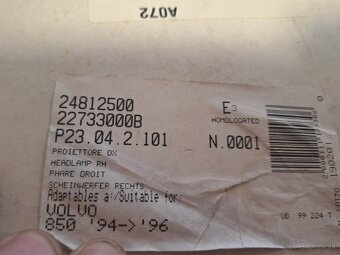 Predam predne svetlo na Volvo 850 - 2