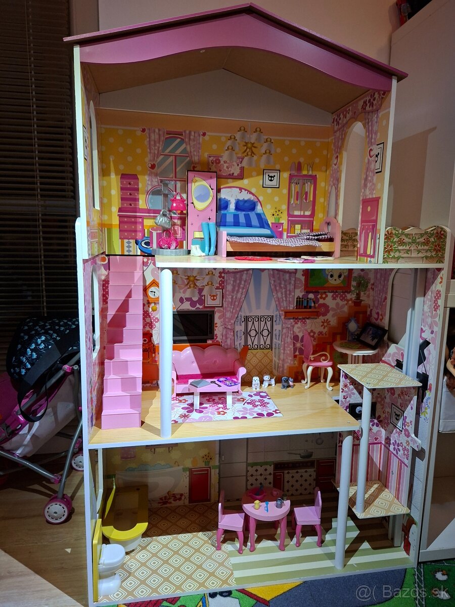 Veľký drevený barbie dom - 2 ks - 2