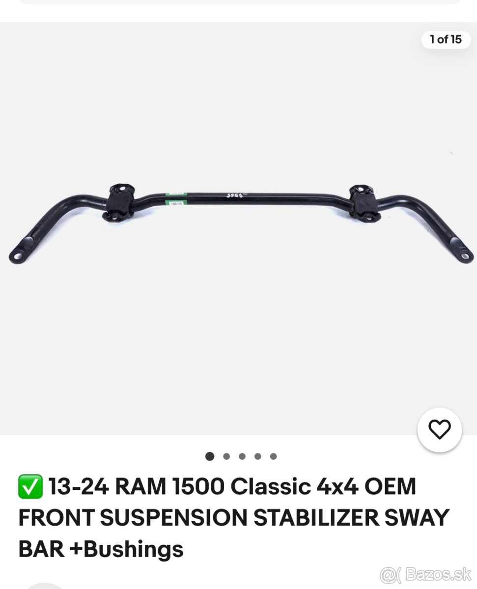 Dodge ram 1500 FRONT SUSPENSION STABILIZER SWAY BAR +Bushing - 2