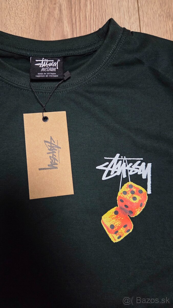 Stüssy Fuzzy Dice Tee dark green/orange - 2