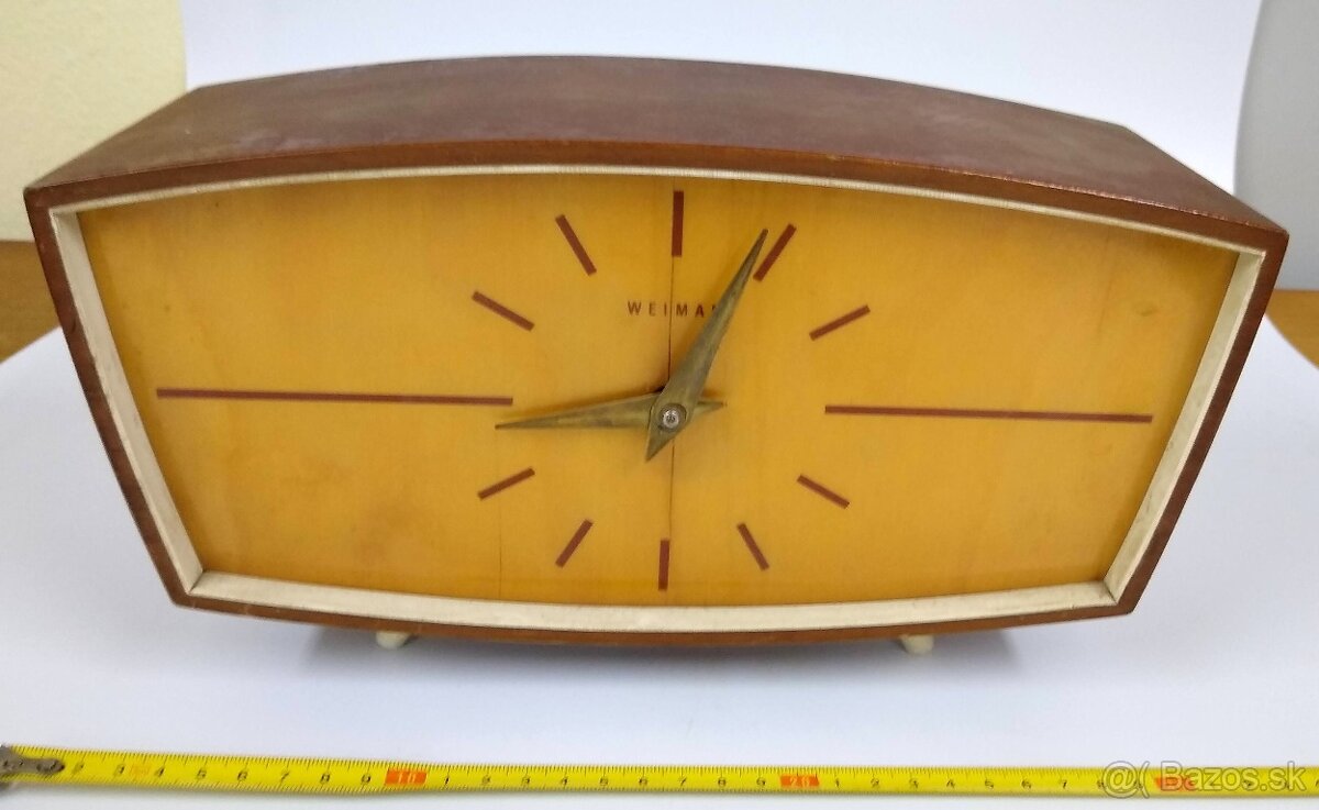 retro stolové starožitné hodiny Weimar - 2