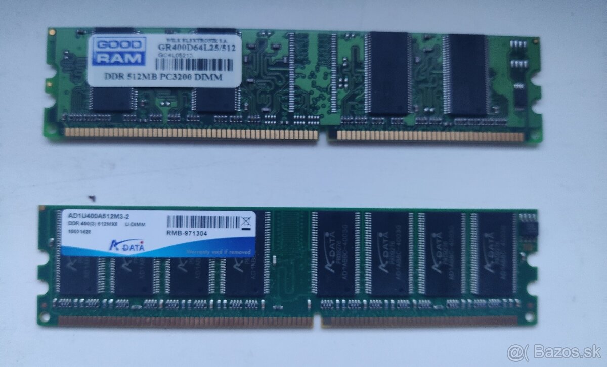 predám retro RAM moduly DDR + DDR2 - 2