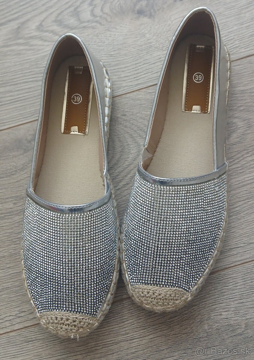 Strieborne espadrilky - 2