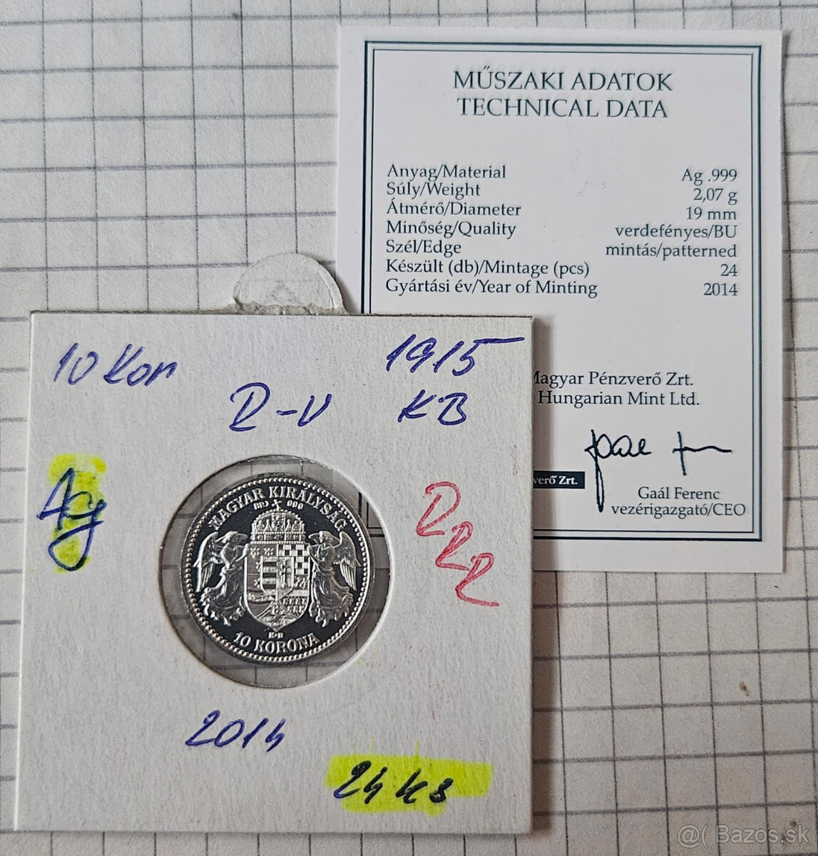 ponukam 10 kor 1915KB v striebre RARITA - 2