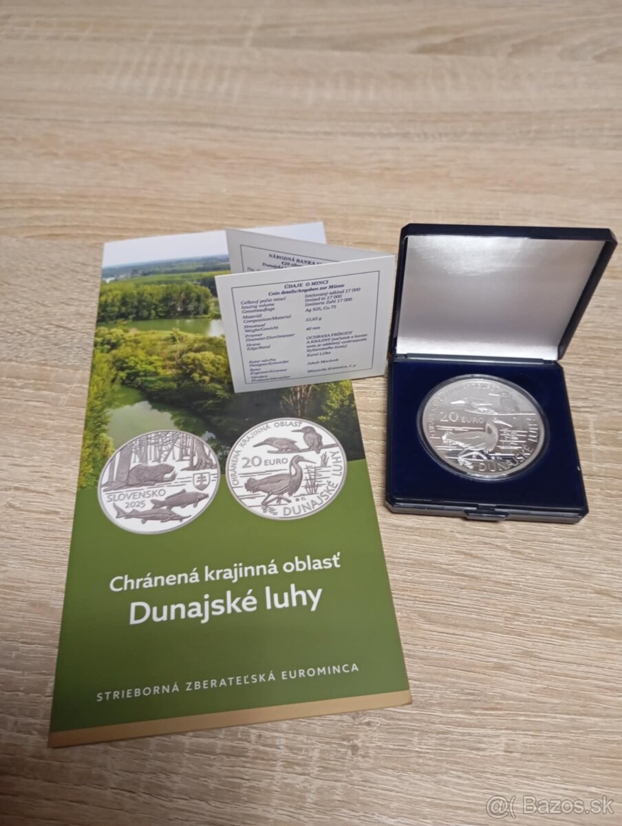 Strieborná minca 20€ (2025) Dunajské luhy proof - 2