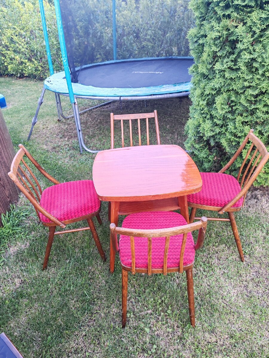 Retro stolík a stoličky - 2