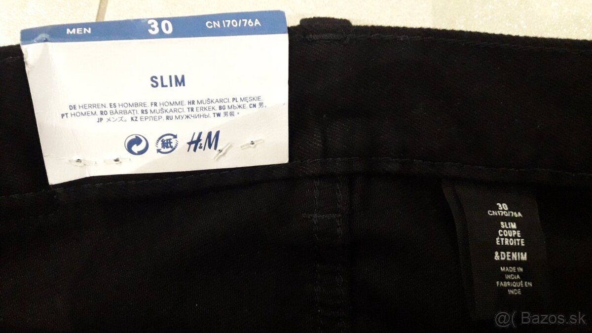 Čierne dámske džínsy slim č.30 - 2
