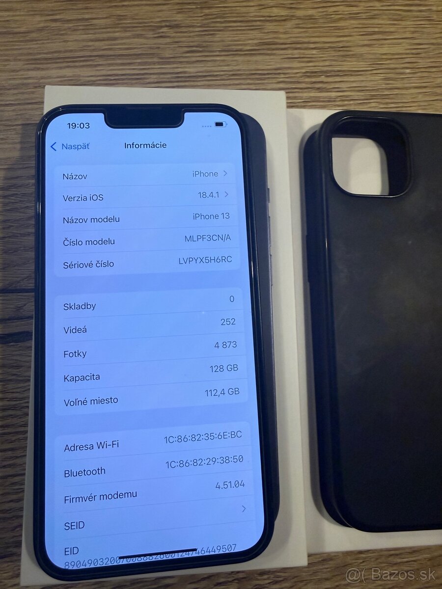 Predám iPhone 13 – 128 GB (Midnight) - 2