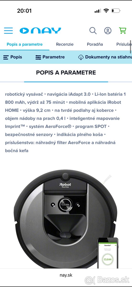 Robotický vysávač urobiť roomba i7 - 2