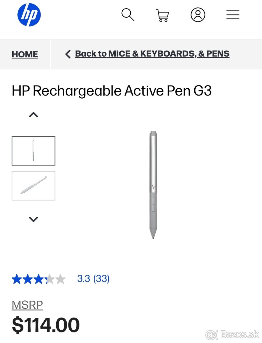 Aktívne pero HP Rechargeable Active Pen G3 - 2