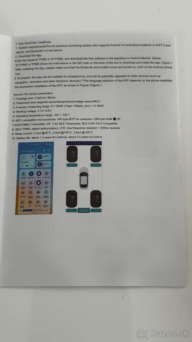 ‼️Bluetooth TPMS snímače tlaku v pneu – 4 ks‼️