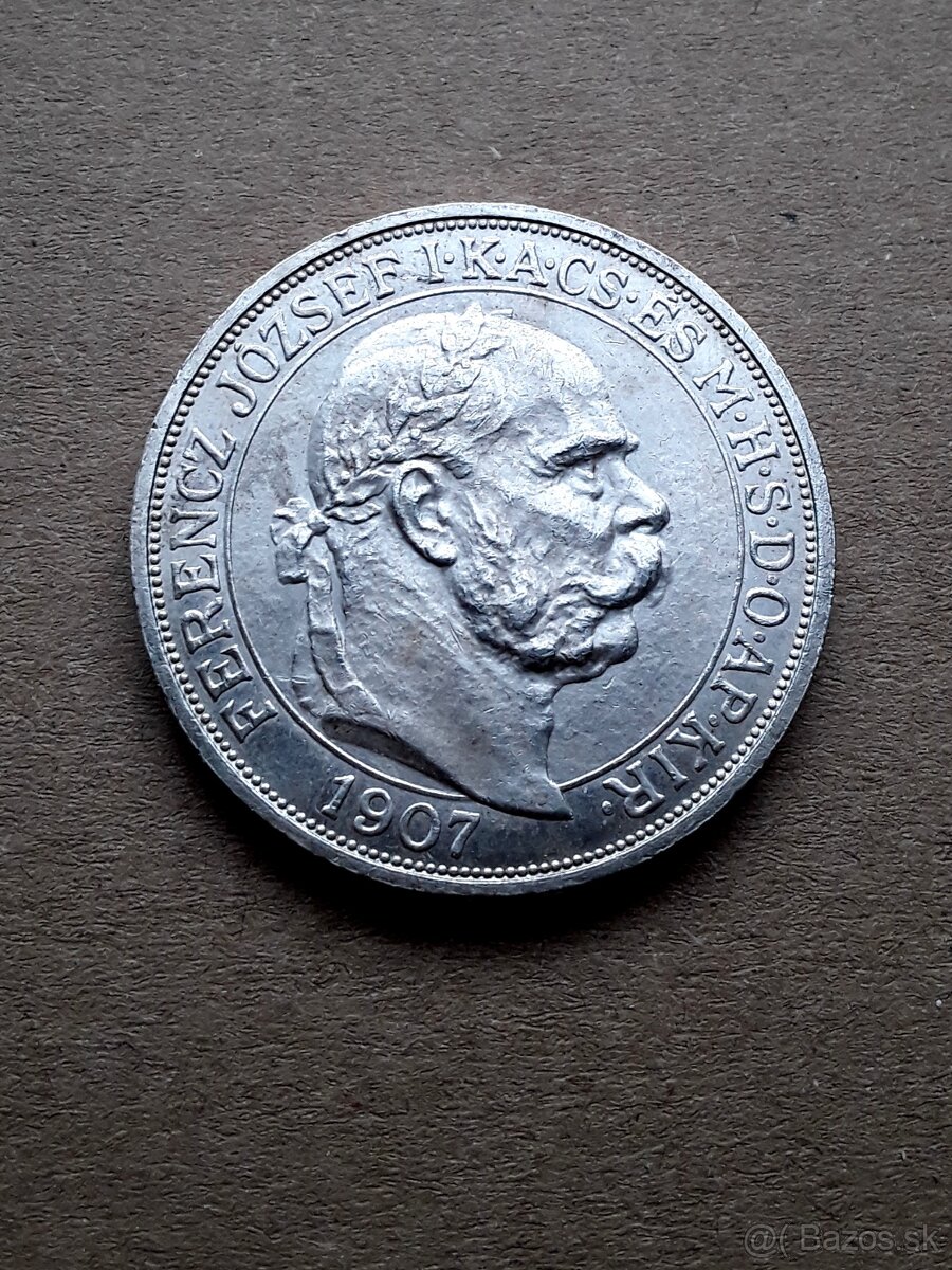 5 koruna 1907, výročná - 2