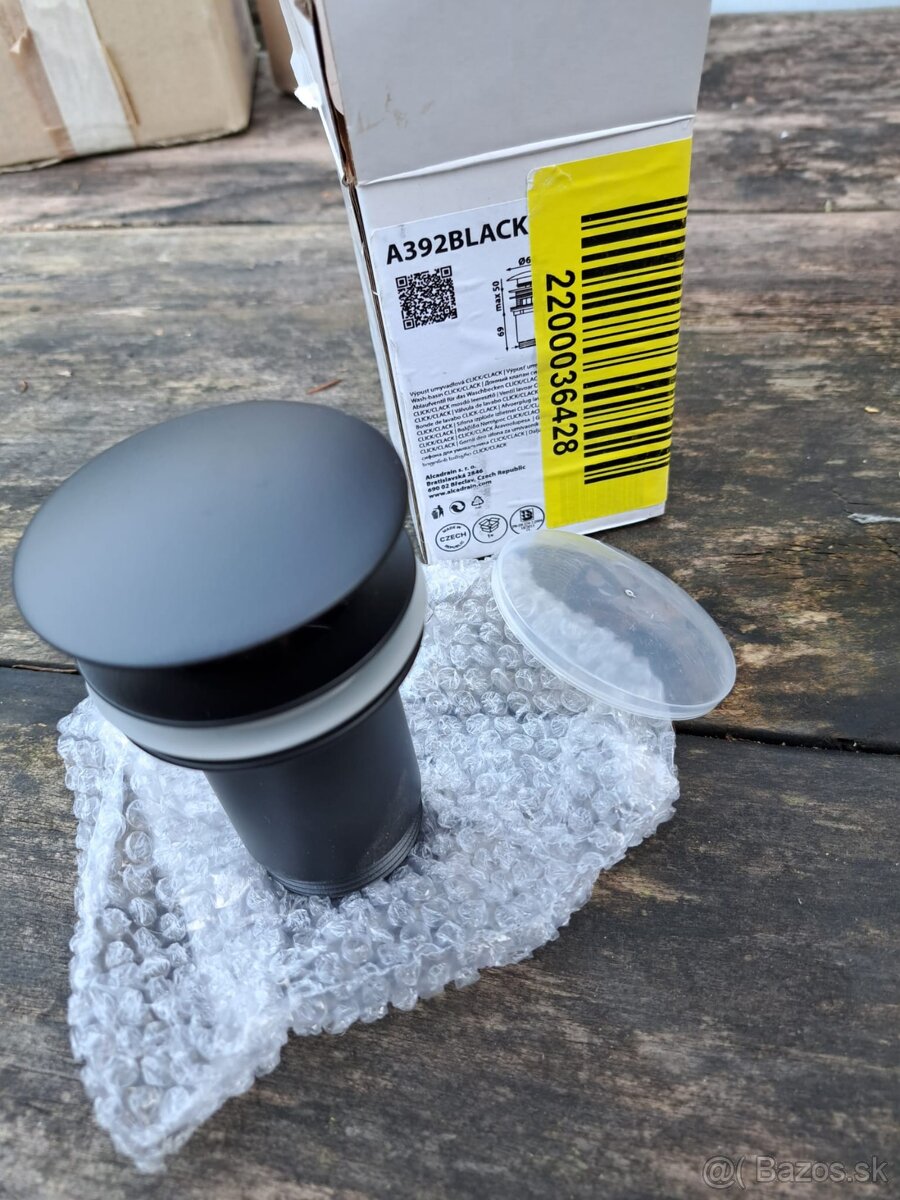 Umývadlová výpusť, click-clack, čierna - 2