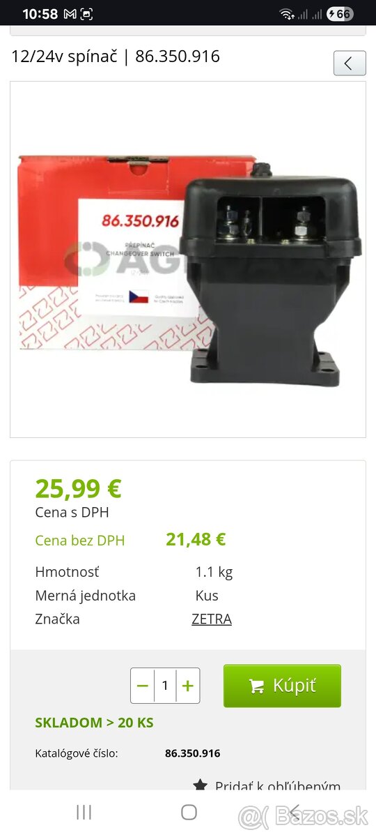 Prepínač baterie 12/24V URSUS ZETOR - 2